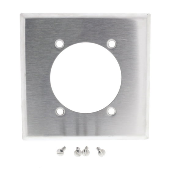 Cooper 2-Gang Stainless Steel Standard Single Receptacle Stainless Steel Wall Plate 93223