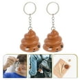 thumbnail image 3 of 2pcs Poop Shaped Keychain Pendants Luminous Novel Key Ring Handbag Hanging Decor, 3 of 7