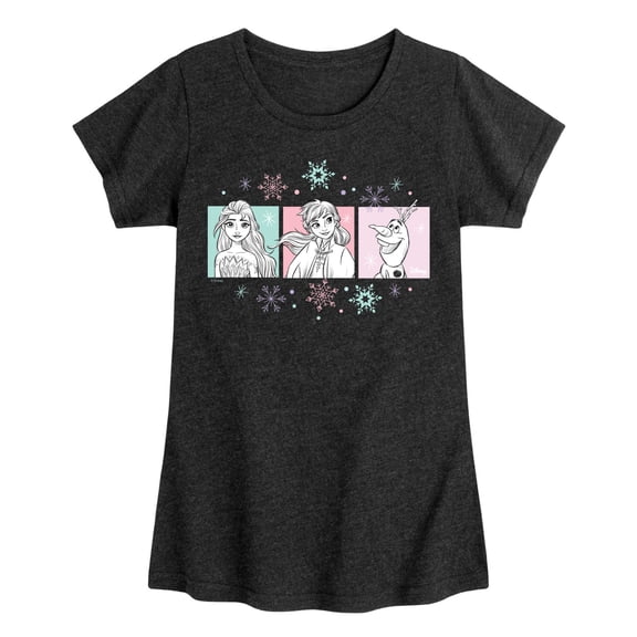 Frozen 2 - Pastel Character Grid - Toddler And Youth Girls Short Sleeve Graphic T-Shirt