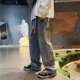 thumbnail image 5 of Pantalones vaqueros holgados y rectos estilo punk hip hop para hombre, pantalones vaqueros para hombre con bolsillos, estilo grunge Y2k, de alta calidad, de lujo, holgados, regulares, tallas X L, 5 of 5