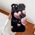 thumbnail image 2 of Rose Gold Glitter Heart Rose Flower iPhone Case Compatible with iPhone 11/12/13/14/15/16 (Pro Max/Plus) for Women Valentine's Day Gift Romantic Decorative Protective Shell, 2 of 9