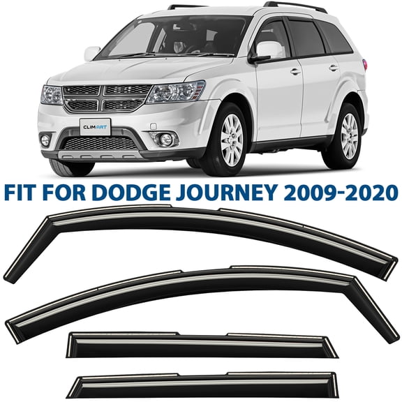 CLIM ART in-Channel Incredibly Durable Rain Guards for Dodge Journey 2009-2020, Original Window Deflectors, Vent Window Visors, Vent Deflector, 4 pcs. - 609097