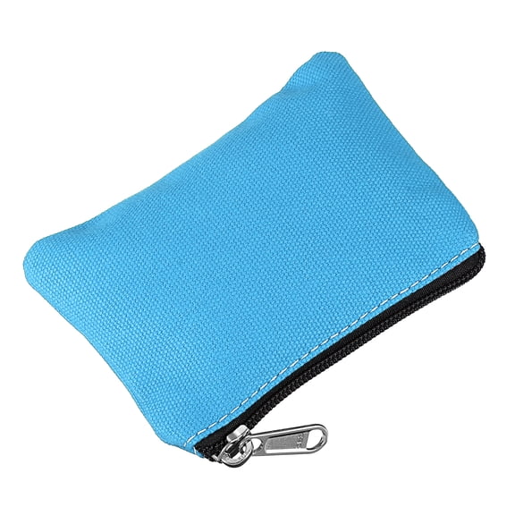 5" x 4" Coin Purse Pouch, Change Purses Small Organizer Bags with Zipper Canvas for Home, Sky Blue