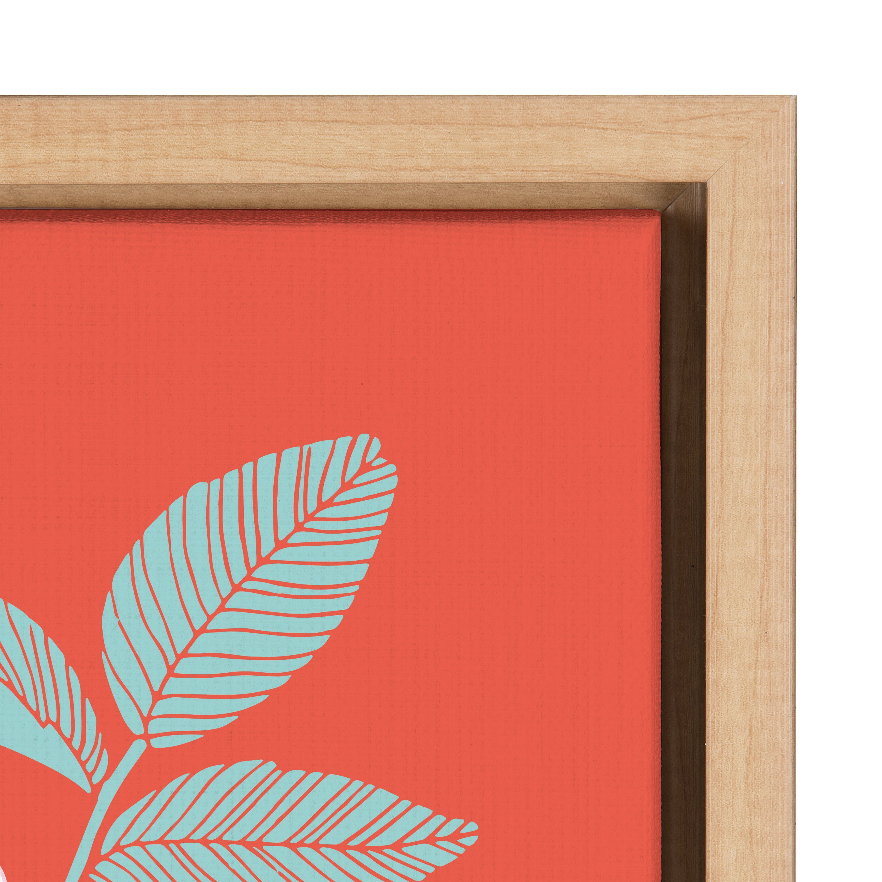 Kate and Laurel Sylvie You Are Enough Framed Canvas Wall Art by Maria Filar, 18x24 Natural, Inspirational Floral Art for Wall