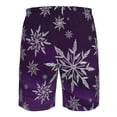 thumbnail image 6 of Kdxio Snowflake Gradient Purple Pattern Mens Casual Shorts - Drawstring Summer Beach Sports Shorts for Men, 6 of 9