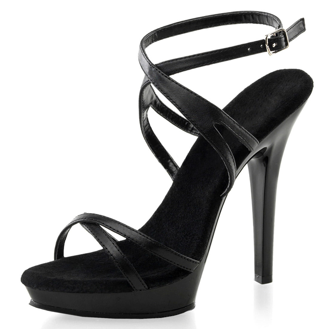 Sexy Black Strappy Sandals 