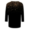thumbnail image 4 of Yuanlong Womens T-Shirts Star Sparkle Print 3/4 Sleeves Round Neck Tee Carnival Spring Wear Lightweight Stylish Lady Tops, 4 of 4