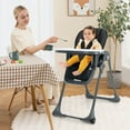 thumbnail image 2 of Gymax Chaise Haute pour Bébé avec 7 Hauteurs et 3 Repose-Pieds, Porte-Gobelet Réglable, 2 Roues, 2 of 10