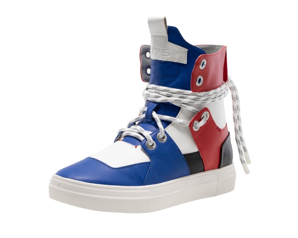 red white and blue high tops