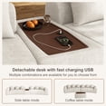 thumbnail image 6 of Rophefx 177.7" Oversized Curved Sectional Sofa for Living Room with 29.2" Deep Seats, Movable Coffee Table with USB, No Assembly, Beige Chenille, 6 of 7