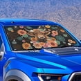 thumbnail image 3 of Binienty Highland Cow Car Windshield Sun Shade Hippie Floral Car Sun Shade UV Block Front Window Heat Insulation Protection Universal Automobile Interior Accessories for Women, 3 of 8