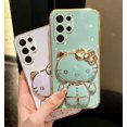thumbnail image 3 of Para Samsung S 23 Ultra S 22 S 21 Popular entre las chicas Hello Cute Kitty 3D Cat espejo de maquillaje móvil TPU funda para teléfono, 3 of 4