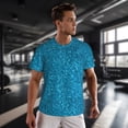 thumbnail image 3 of Wukai Blue Glitter Print Men's Short-Sleeved Mesh T-Shirt,Quick-Dry Short Sleeve Workout T-Shirt-4X-Large, 3 of 8