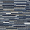thumbnail image 3 of HomeRoots 671071 9 x 12 ft. Navy Blue, Ivory & Gray Striped Transitional Washable Machine Made Rectangle Area Rug with UV Protection, 3 of 9