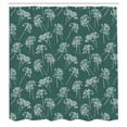 thumbnail image 2 of Ambesonne Botanical Shower Curtain, Meadow Flowers Drawing, 69"Wx84"L, Hunter Green White, 2 of 4