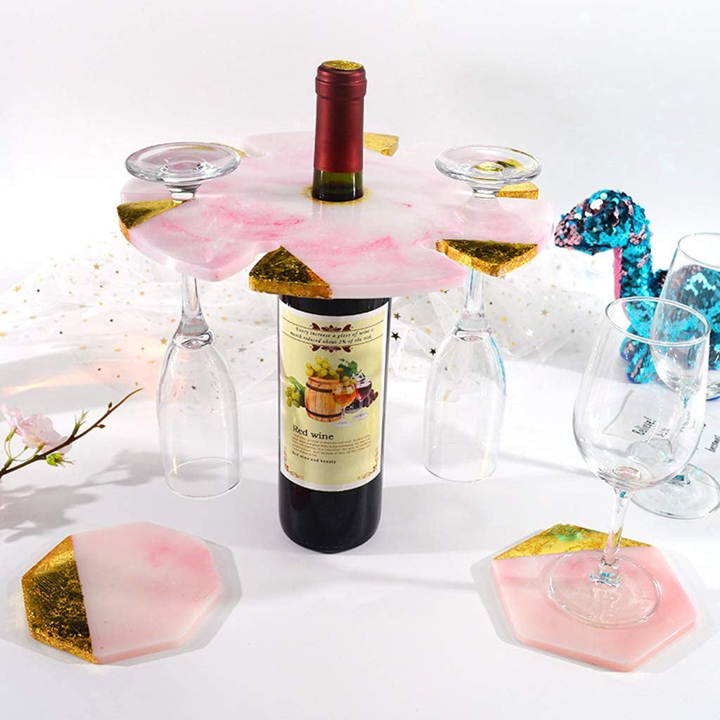 Wine Tray Resin Casting Silicone Mold Cup Rack Holder Epoxy Craft DIY Decor Acc