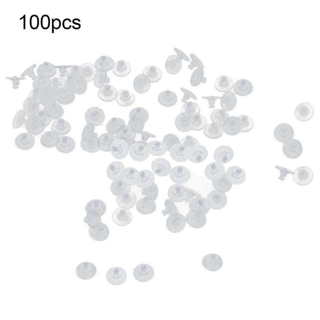 Farfi - 100 piezas de tapones de silicona transparentes para pendientes, tuercas de seguridad