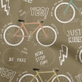thumbnail image 1 of oneOone Silk Tabby Light Brown Fabric Bicycle Craft Projects Decor Fabric Printed By The Yard 42 Inch Wide, 1 of 6