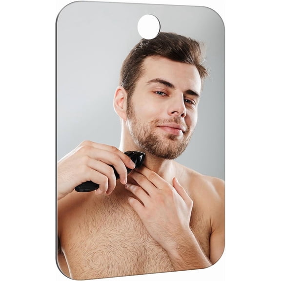 RAIRSKY Shower Mirror Fogless for Shaving Anti-Fog Frameless Wall Hanging Makeup,11.81" L x 7.87" W,Darkgrey