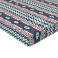 thumbnail image 2 of Ambesonne Ethnic Fitted Sheet, Native Old Motifs, Full Size, Dark Coral Pale Grey, 2 of 3