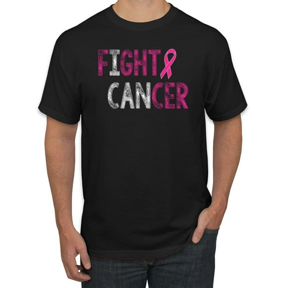 Fight Cancer Ribbon Men's Graphic T-Shirt, Black, Small