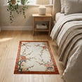 thumbnail image 3 of ODIKA Round Shaped Retro Chinoiserie Border Solid Geometric Patterned Stain Resistant Thin Throw for Entryway, Kitchen, Laundry Room, 3 of 7