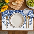 thumbnail image 4 of Blue Eucalyptus Placemats Set of 4, Weeping Botanical Watercolor Placemats for Dining Table, Place Mats for Kitchen Tabletop, Waterproof Wipeable Dining Table Mats Set, 4 of 9