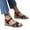 Black, variant on HAOTAGS Dressy Wedge Sandals for Women Breathable Open Toe Walking Shoes Brown Size 5.5