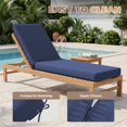 thumbnail image 2 of Clouddwell Navy Blue Outdoor Chaise Lounge Cushion, Waterproof High Rebound Foam Patio Recliner Pad, Detachable Zipper Cover Anti-Slip Tie Downs for Pool Garden Patio, 2 of 8