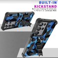 thumbnail image 6 of Camouflage Case for Samsung Galaxy S23 Ultra (Not S23) with Magnetic Kickstand, Built-in 360° Rotate Ring Stand Magnetic Car Mount Phone Cover Case for Samsung Galaxy S23 Ultra MC Dark Blue, 6 of 14