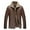 Brown, variant on SWSMCLT Men's Vegan PU Leather Jacket Sherpa Lined Jackets Faux Fur Collar Quilted Bomber Jackets & Coats Fleece Trucker Jackets Zip Up Winter Furry Hoodless Long Sleeve Slim Fit Black 46