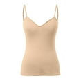 thumbnail image 3 of Wangmeiwg Women's Built-In Bra Camisole with Adjustable Spaghetti Straps for Everyday Comfort and Layering Beige S, 3 of 6