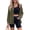 Army Green, variant on Women's Waffle Knit Shacket Button Down Long Sleeve Tops with Pocket Collared Shirts Brown M
