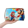 thumbnail image 3 of Saiise Mario Print Makeup Bag PU Leather Travel Makeup Bag Organizer Makeup Pouch, Portable Cosmetic Bags for Women,Cute Make Up Bag for Travel Size Toiletries Accessories Brushes, 3 of 7
