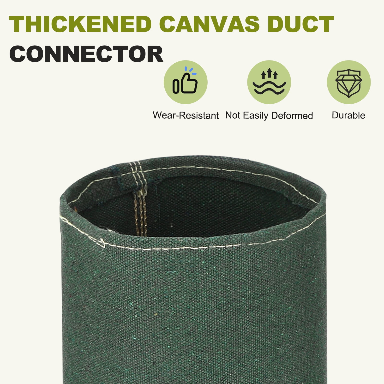 Uxcell 2 Pcs Duct Connector (6") - Flexible Canvas Female Fit Air Duct Vibration Noise Reducing Ducting Coupler Pipe Fitting Coupling for HVAC Ventilation Exhaust Fan Vent Systems, Green