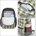 thumbnail image 4 of Green and White Checkered Pattern 17" School Backpacks for Teens,Waterproof Oxford Fabric,S-Shape Padded Straps for School,Travel,Hiking,Camping, 4 of 6