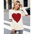thumbnail image 3 of Valentine's Day Sweaters for Women Crew Neck Pullover Sweater Cute Cable Knit Heart Sweater Shermie, 3 of 11