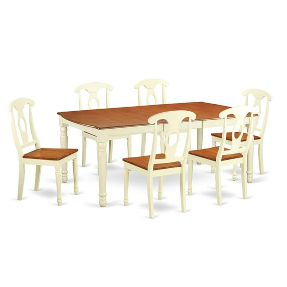 East West Furniture 7  Pc  dinette  set  for  6-Table  and  6  dinette  Chairs