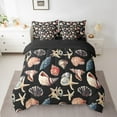 thumbnail image 2 of Erosebridal Coastal Sealife Bedding Sets King Size, Starfish Conch Sea Shell Comforter Sets with Sheets, Reversible 7 Pieces, 2 of 4