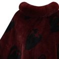 thumbnail image 4 of UTSJKR Women's Heart Print Furry Poncho Shawl, Winter Warm Faux Fur Trim Cape Cloak, Soft Plush Outer Layer for Casual Daily and Holiday Styling Wine, 4 of 4