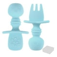 thumbnail image 3 of FNNMNNR Baby Fork and Spoon Set  2 Set Silicone Self Feeding Utensil Easy Grip Toddler Cutlery Kit with Storage Box BPA-Free Anti-Choke for Infant Toddler Children First Training Weaning, 3 of 10