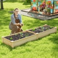 thumbnail image 4 of Patiojoy Wooden Raised Garden Bed Elevated Planting Bed with 2 Planter Boxes & Dividers, 4 of 9