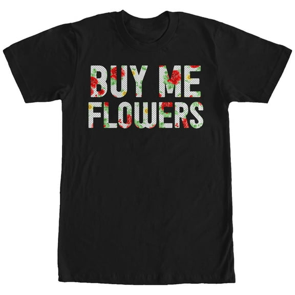 Men's Lost Gods Buy Me Flowers Graphic Tee Black 2X Large