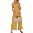 thumbnail image 1 of Women Romper Sleeveless Off-Shoulder Neck Wide-Leg Trousers, 1 of 2
