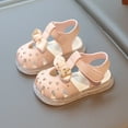 thumbnail image 6 of Krdevn Toddler Girls Closed-Toe Sandals Cute Bow Print Strap Closure Soft Non- Sole Breathable Summer Walking Shoes,9, 6 of 6