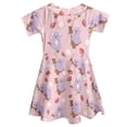 thumbnail image 5 of Yuyamidu Koala Dress Girls Short Sleeve Dress Soft Round Neck Pleated Dress Kids Strawberry Twirly Skater Dress Lightweight Summer Party Dresses 13-14 Years, Pink, 5 of 6