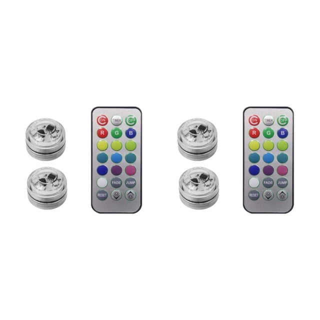 Toystoory Luz LED inalámbrica para Interior de coche, Control remoto, iluminación para pies de techo con batería, lámpara colorida para 2 luces 2Conjunto