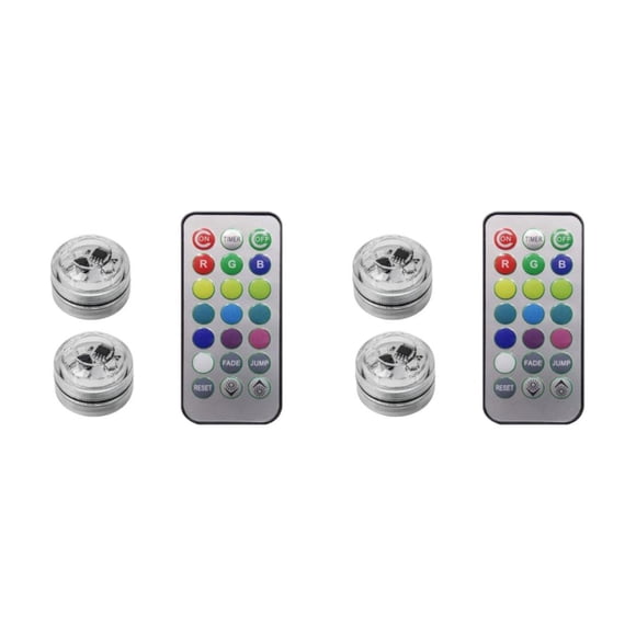 Luz LED inalámbrica Injueey para Interior de coche Control remoto iluminación para pies de techo 2 luces 2Conjunto