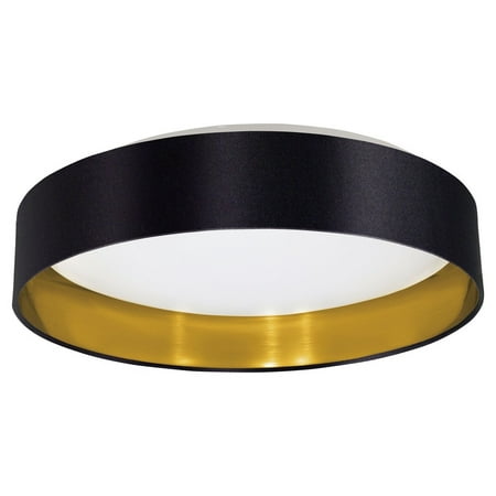 

31622A-Eglo Lighting-Maserlo - 15.88 Inch 18W 1 LED Flush Mount Black/Gold Satin Nickel/Gold Finish with White Glass