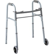Medline Lightweight Junior/Lower Height Folding Walker, 400 lb Weight Capacity, 5” Wheels